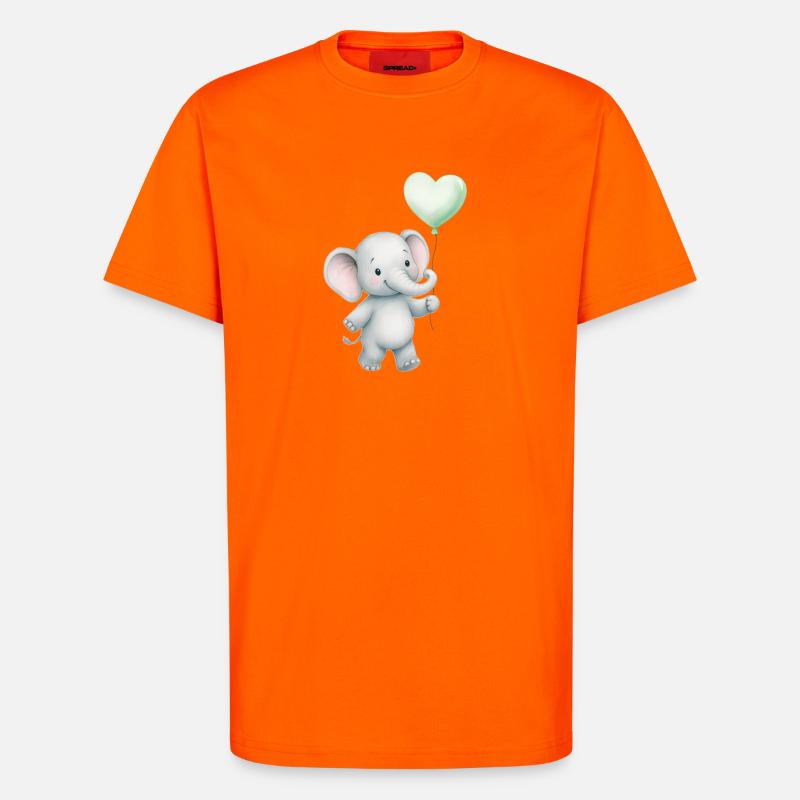 Elefant mit Herzballon - T-Shirt - made by SPREAD - SUNSET ORANGE