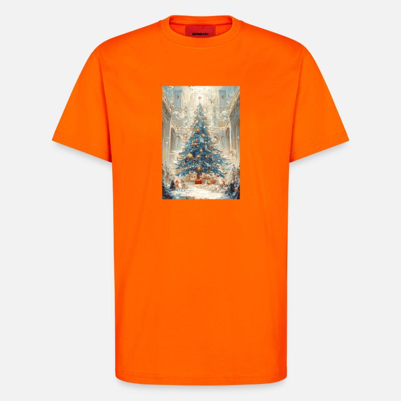 Aurora Blue Weihnachtskathedrale - T-Shirt - made by SPREAD - SUNSET ORANGE