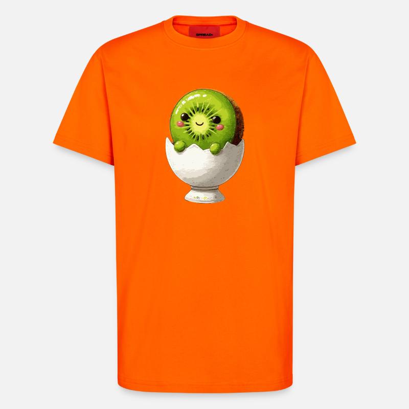 Kiwifruit in eggshell smile - T-Shirt - made by SPREAD - SUNSET ORANGE