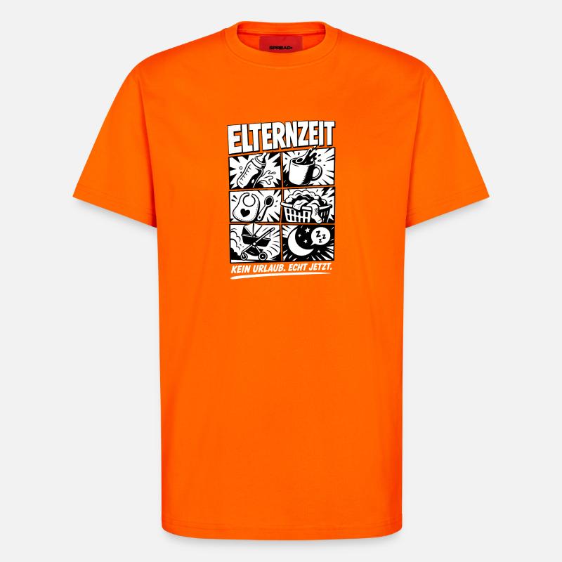 Elternzeit Comic Symbole - T-Shirt - made by SPREAD - SUNSET ORANGE