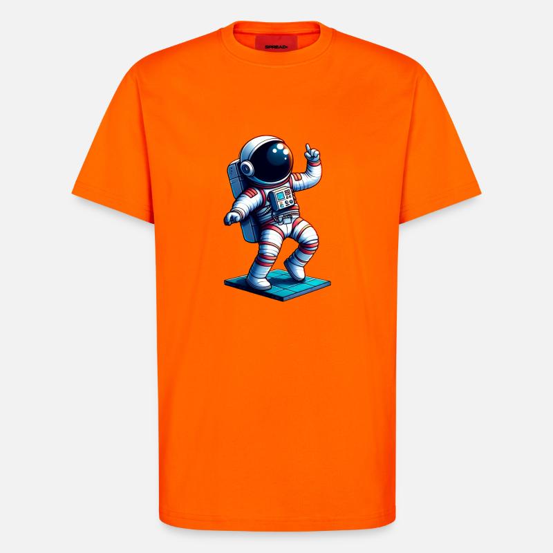 Héros De L'Espace - Mignon Astronaut - T-shirt bio décontracté fabriqué en UE - SUNSET ORANGE