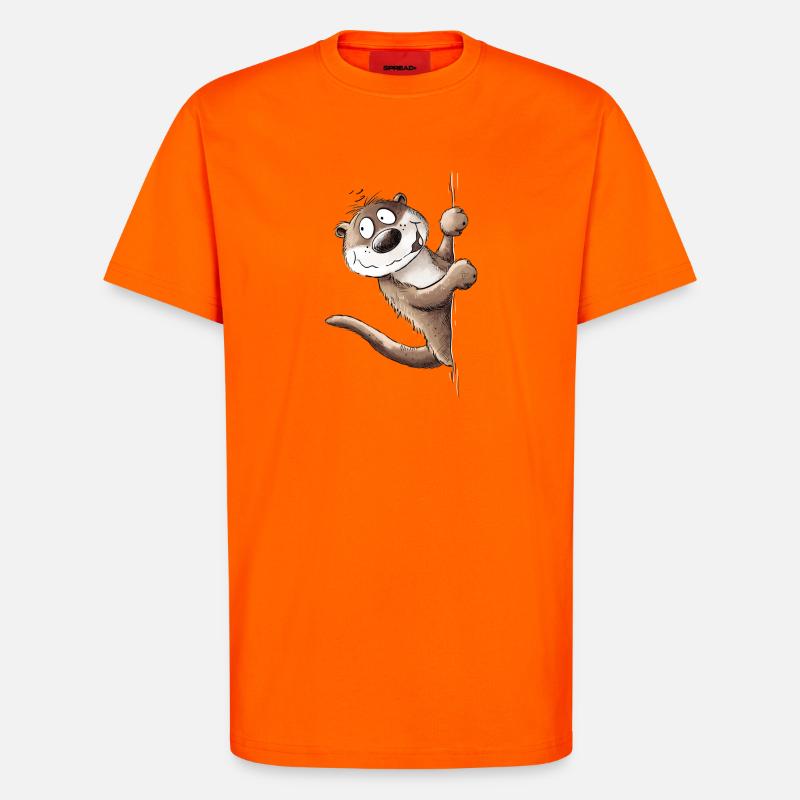 Drolliger Otter Tiermotiv I Seeotter - T-Shirt - made by SPREAD - SUNSET ORANGE