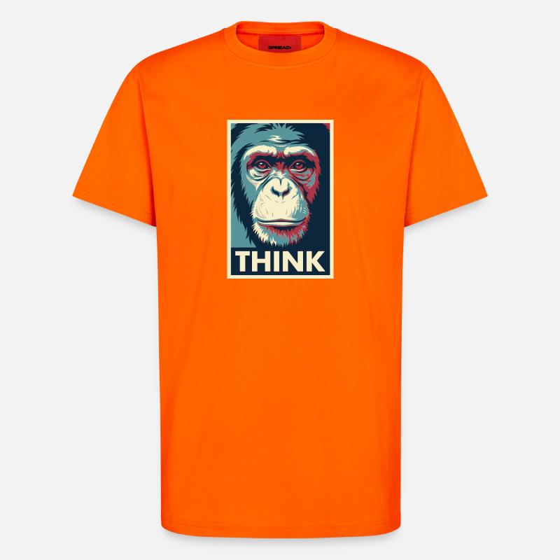 Affendenken Pop-Art-Poster - T-Shirt - made by SPREAD - SUNSET ORANGE