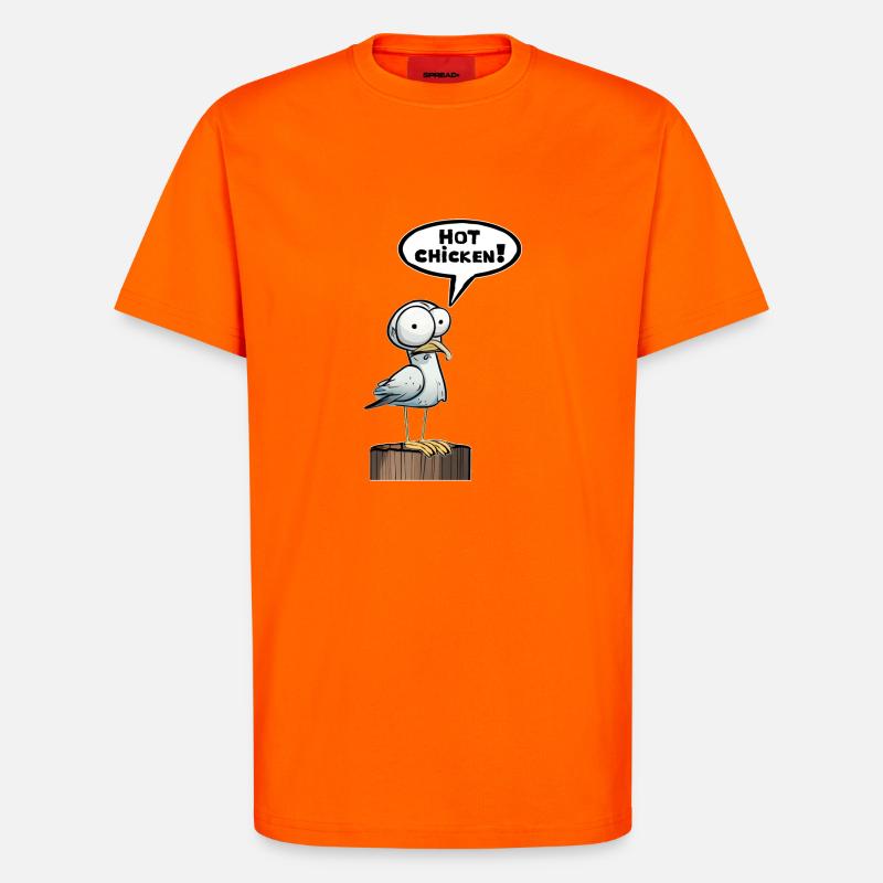 Möwe Sprechblase Hot Chicken - T-Shirt - made by SPREAD - SUNSET ORANGE