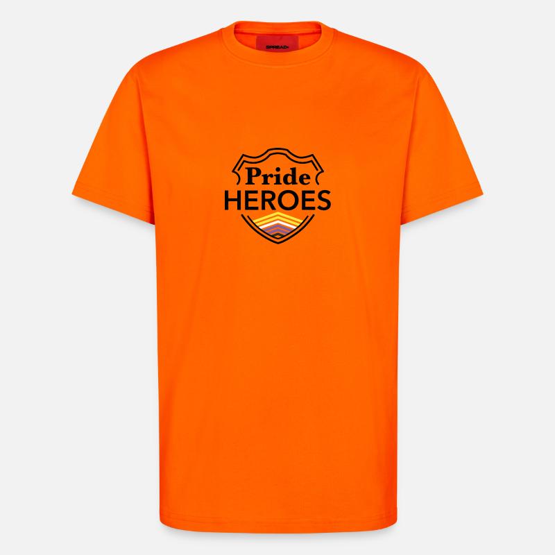 PrideHeroes Nonbinary Flag - T-Shirt - made by SPREAD - SUNSET ORANGE