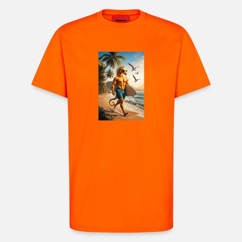 Surfer Humanoides Seepferdchen - T-Shirt - made by SPREAD - SUNSET ORANGE