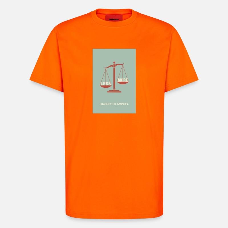 Moins, c’est plus - Conception d’affiche d’équilibre - T-shirt bio décontracté fabriqué en UE - SUNSET ORANGE