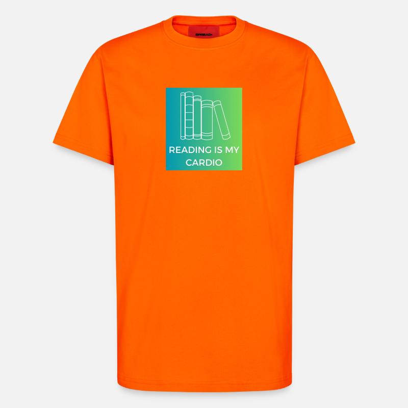 La lecture, c’est mon cardio - T-shirt bio décontracté fabriqué en UE - SUNSET ORANGE