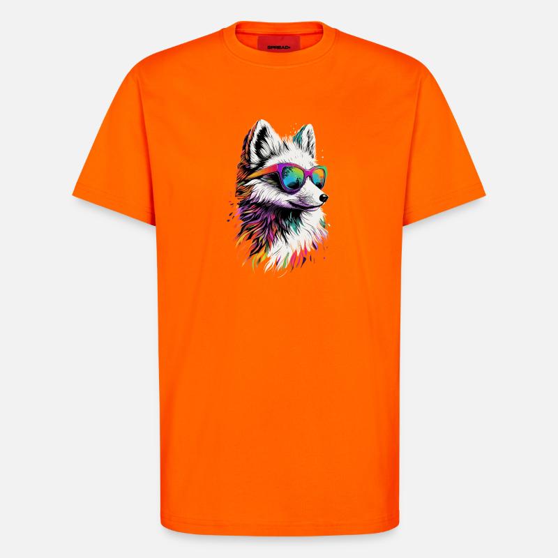 Polarfuchs Schneefuchs Eisfuchs Süßer Weißer Fuchs - T-Shirt - made by SPREAD - SUNSET ORANGE