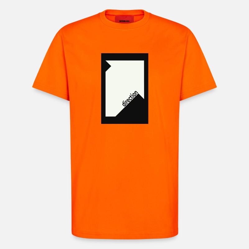 Direction Poster Schwarz – Minimal Statement - T-Shirt - made by SPREAD - SUNSET ORANGE