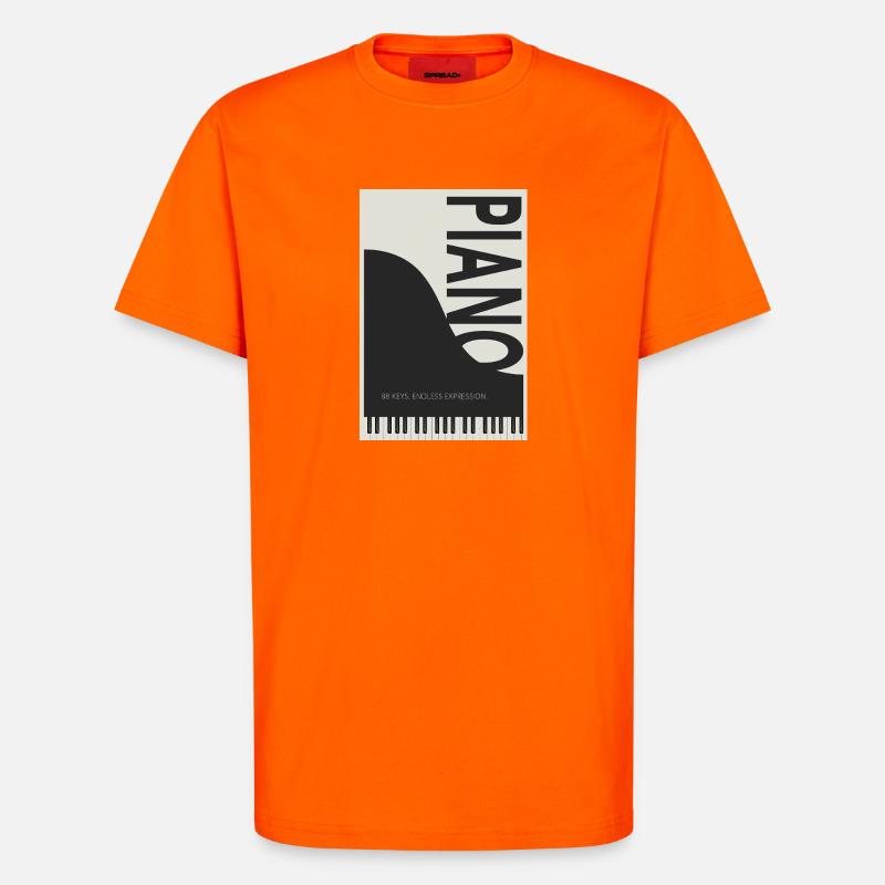 Piano – 88 Keys Endless Expression - T-Shirt - made by SPREAD - SUNSET ORANGE