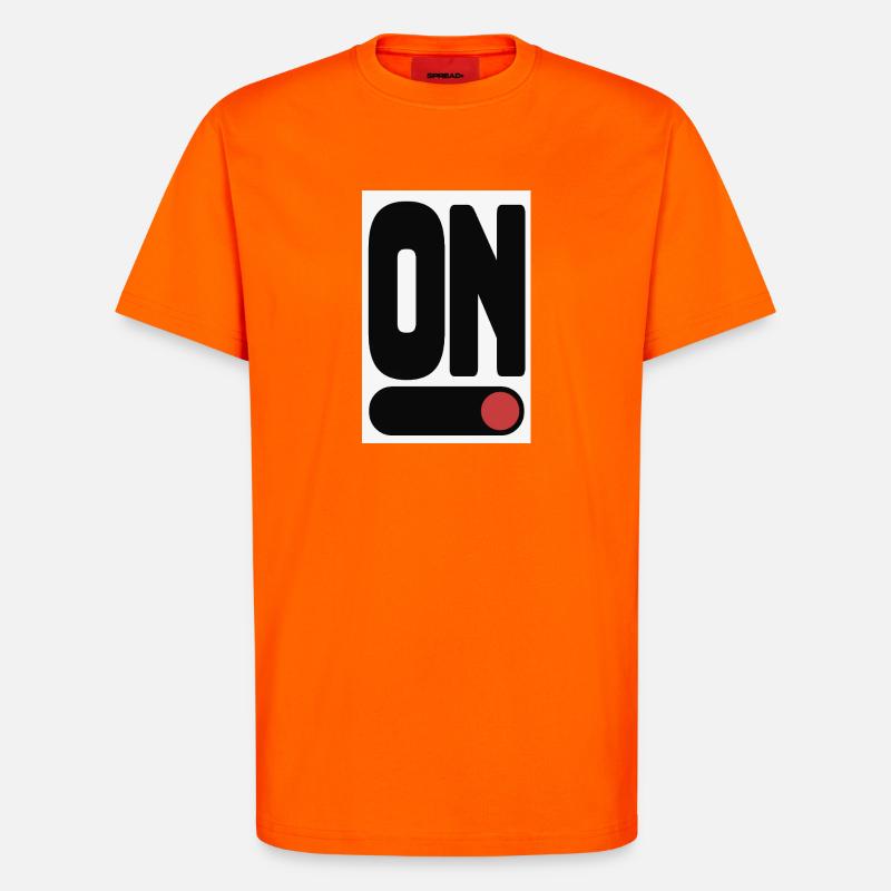 Affiche ON Statement Minimal Design - T-shirt bio décontracté fabriqué en UE - SUNSET ORANGE