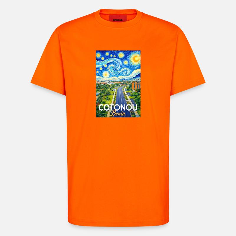 Cotonou Straße Sternenhimmel - T-Shirt - made by SPREAD - SUNSET ORANGE