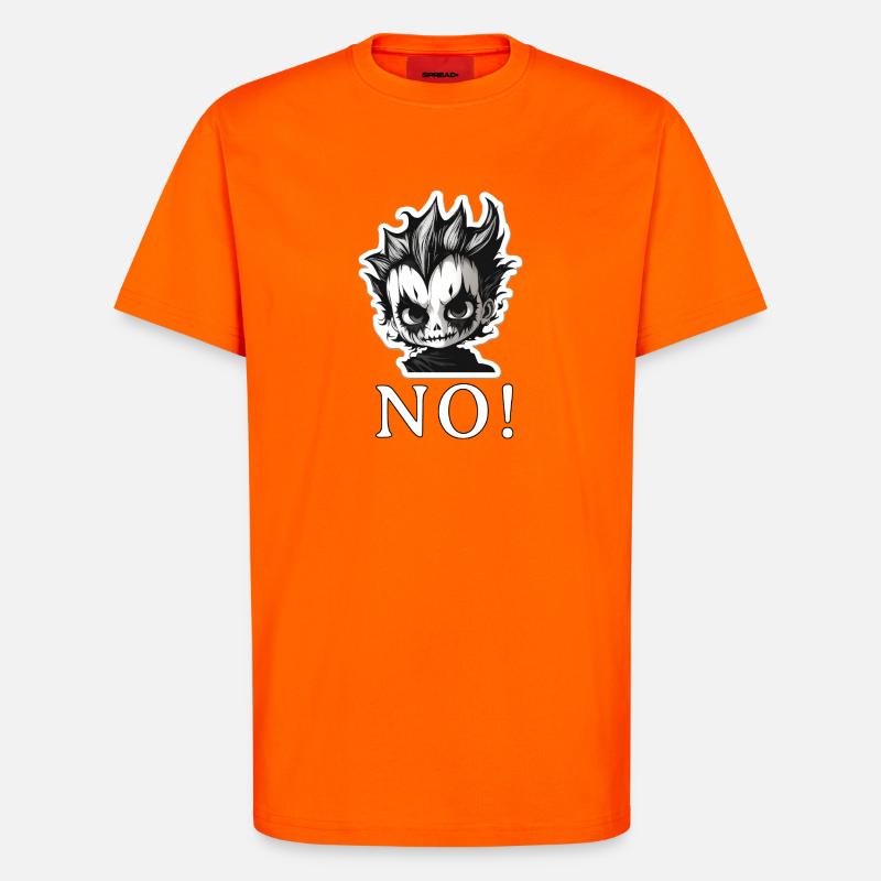 Punk Skull Mohawk NO - NO - T-Shirt - made by SPREAD - SUNSET ORANGE