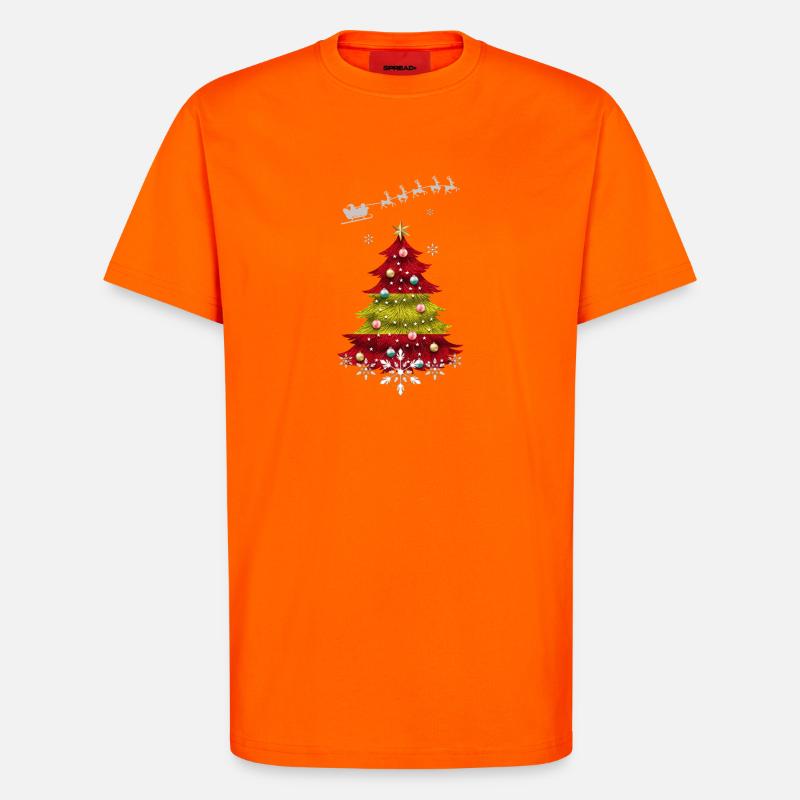 Weihnachtsbaum mit Spanien-Flagge - T-Shirt - made by SPREAD - SUNSET ORANGE