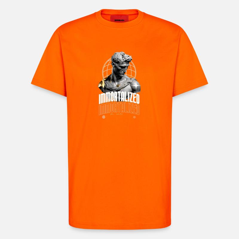Immortalized Skulptur Globus - T-Shirt - made by SPREAD - SUNSET ORANGE