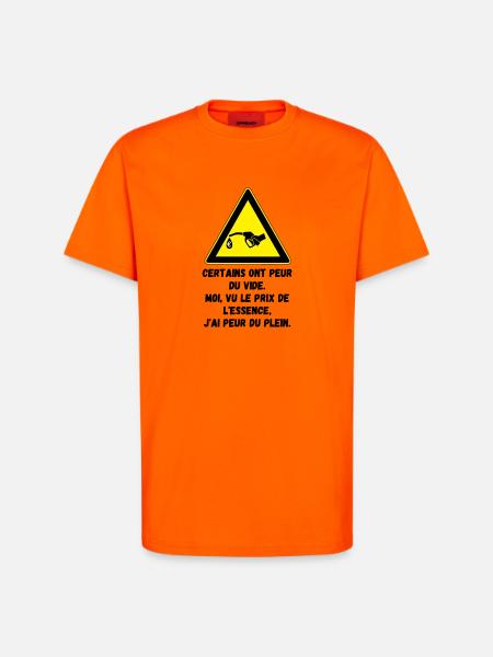 Peur du plein d'essence - T-shirt bio décontracté fabriqué en UE - SUNSET ORANGE