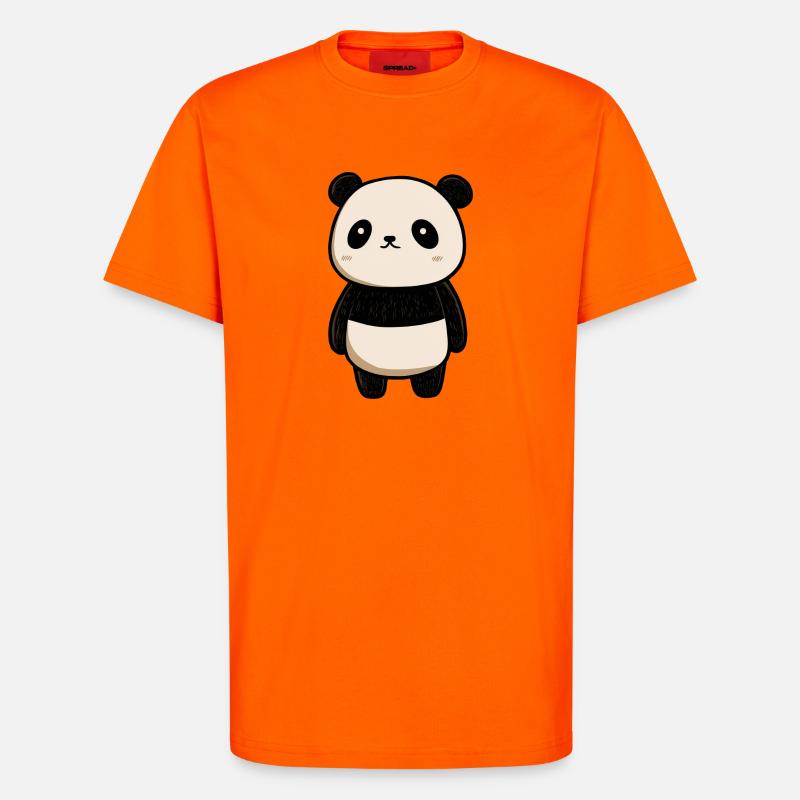 dessin panda, panda mignon, bébé panda - T-shirt bio décontracté fabriqué en UE - SUNSET ORANGE
