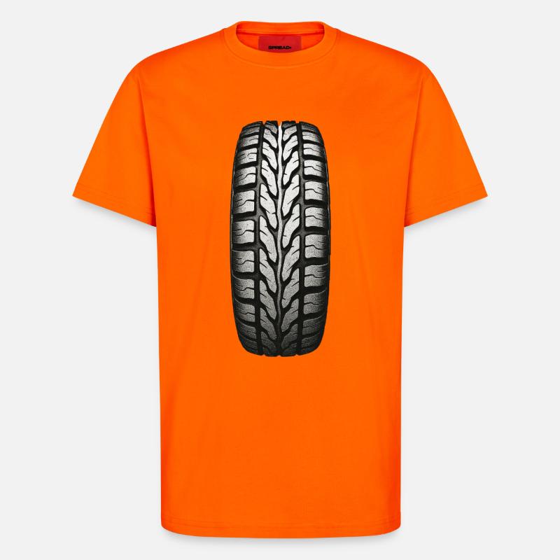 Tire Tread Pattern - T-Shirt - made by SPREAD - SUNSET ORANGE