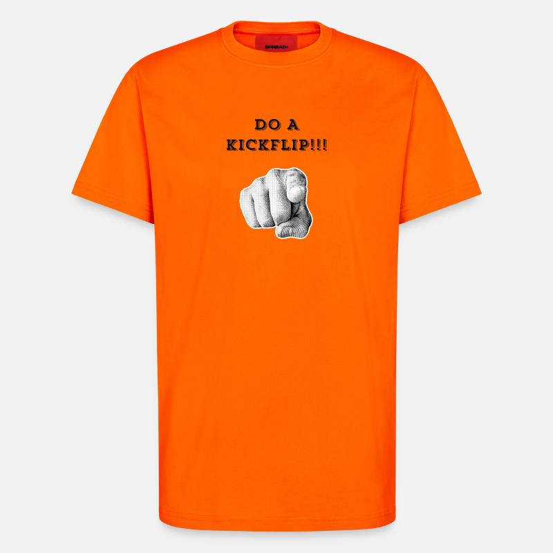 Mach einen Kickflip !! - T-Shirt - made by SPREAD - SUNSET ORANGE