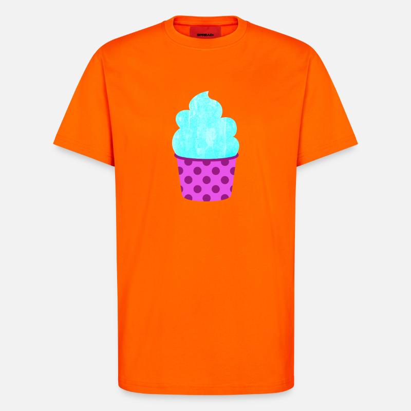 Glace Glace Points, Glace Douce Été - T-shirt bio décontracté fabriqué en UE - SUNSET ORANGE