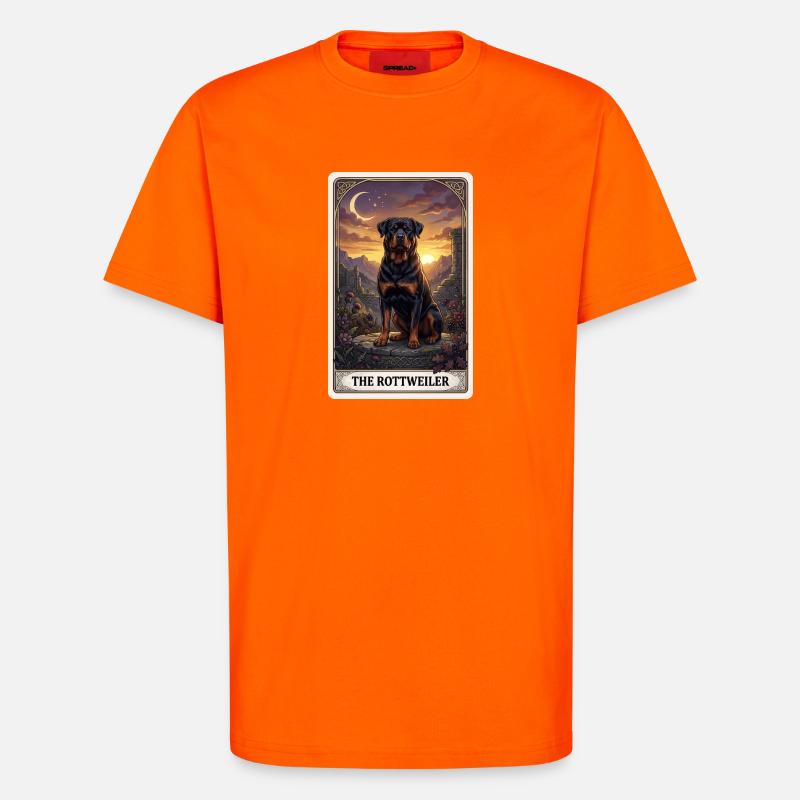 Rottweiler Mondschein Tarot - T-Shirt - made by SPREAD - SUNSET ORANGE