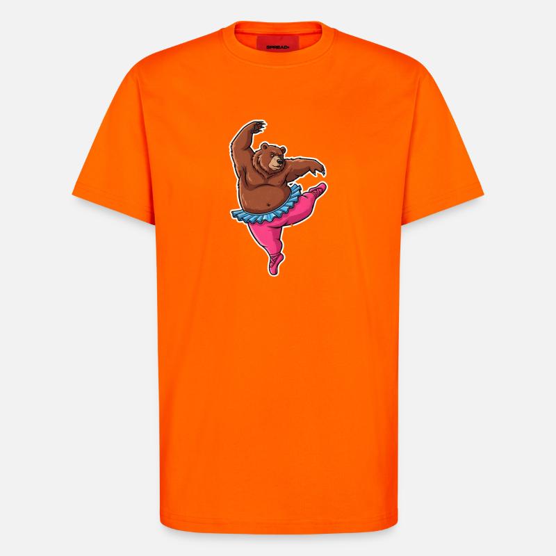 Ballett Bär Comic Geschenk - T-Shirt - made by SPREAD - SUNSET ORANGE