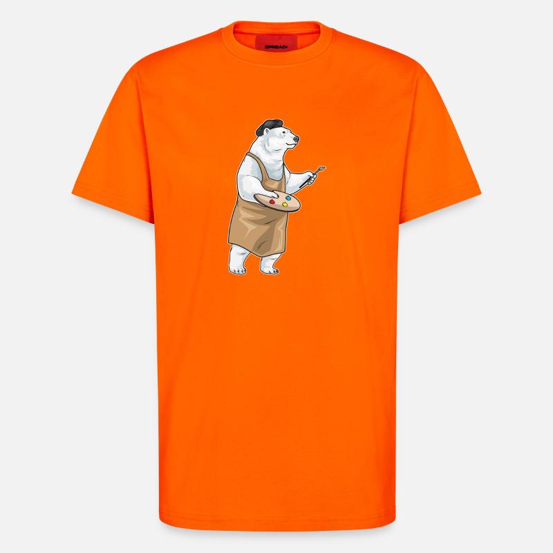 Eisbär Maler Pinsel Malen - T-Shirt - made by SPREAD - SUNSET ORANGE