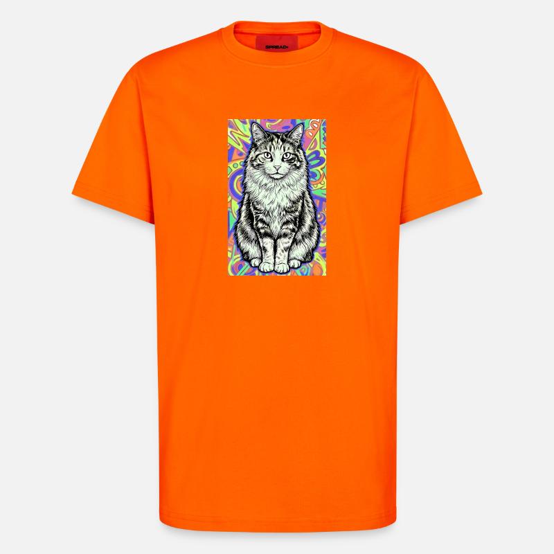 Katze - T-Shirt - made by SPREAD - SUNSET ORANGE