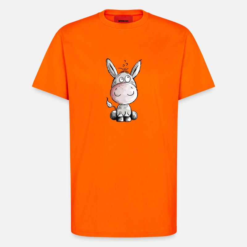 Kleiner Esel - Eselchen - Comic - Tiere - T-Shirt - made by SPREAD - SUNSET ORANGE