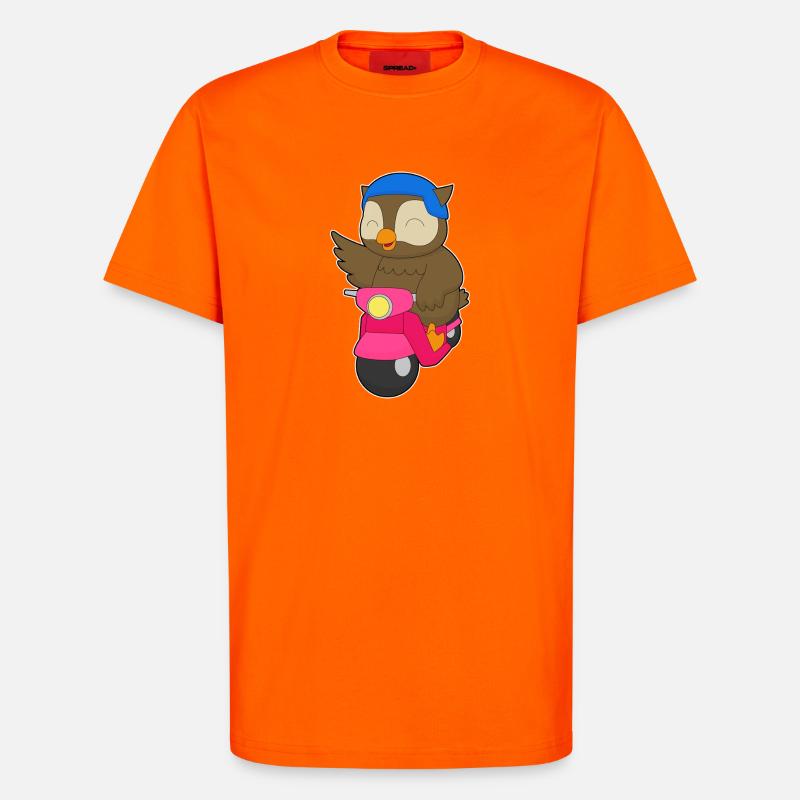 Owl Scooter - T-shirt bio décontracté fabriqué en UE - SUNSET ORANGE