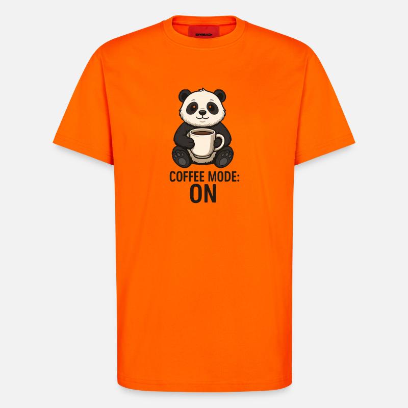Kaffee Panda Modus An Tier Design  - T-Shirt - made by SPREAD - SUNSET ORANGE