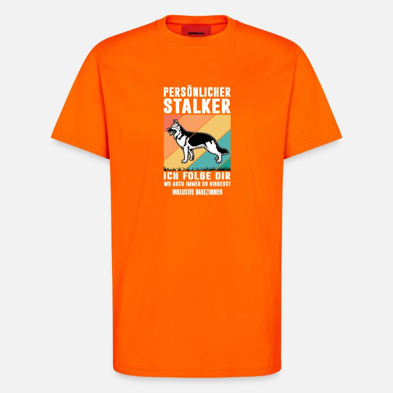 Schäferhund Geschenke Hund Herrchen Gassi - T-Shirt - made by SPREAD - SUNSET ORANGE