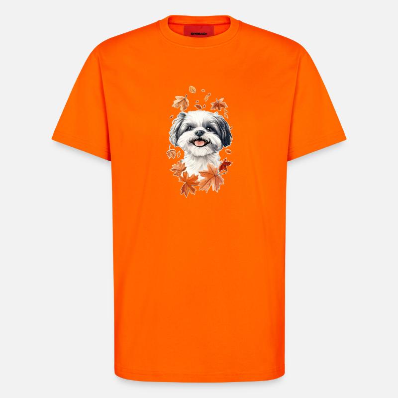 Shih Tzu Herbst - T-Shirt - made by SPREAD - SUNSET ORANGE