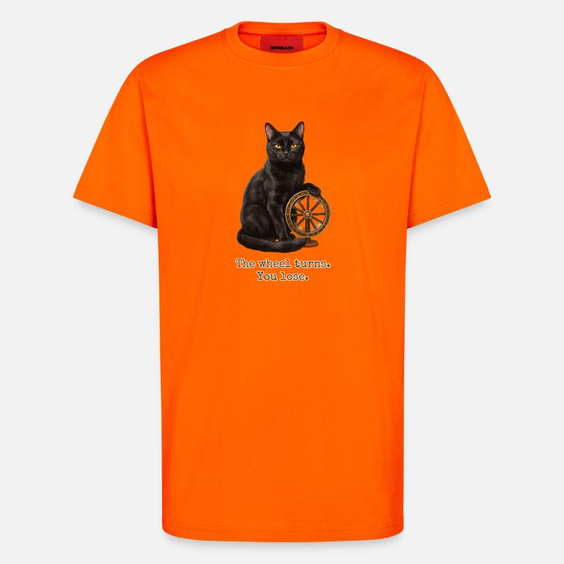 La roue tourne le chat - T-shirt bio décontracté fabriqué en UE - SUNSET ORANGE