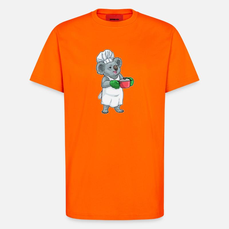 Cuisson en marmite de koala - T-shirt bio décontracté fabriqué en UE - SUNSET ORANGE