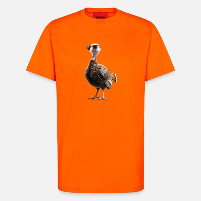 Dinde Poules Oiseaux Dinde - T-shirt bio décontracté fabriqué en UE - SUNSET ORANGE