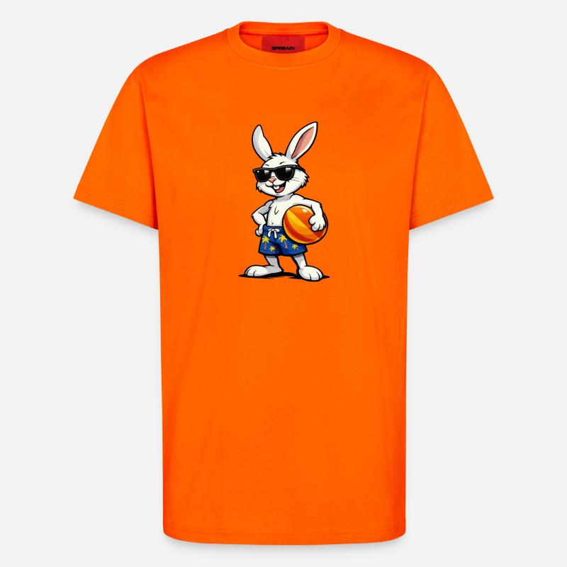 Hase Beach-Vibes mit Ball - T-Shirt - made by SPREAD - SUNSET ORANGE