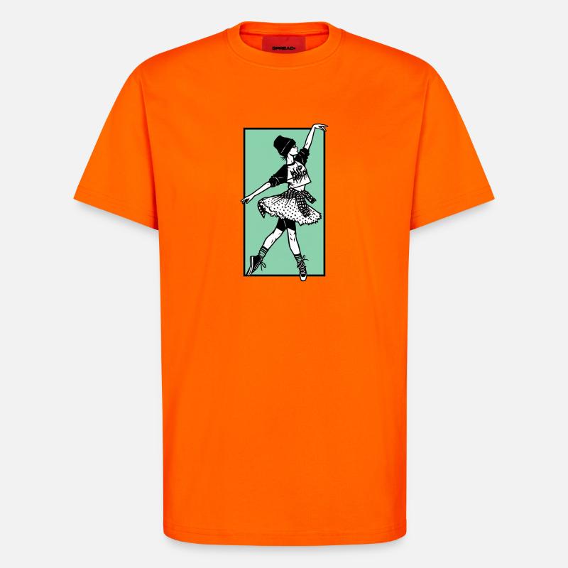 Danseuse #2 - T-shirt bio décontracté fabriqué en UE - SUNSET ORANGE