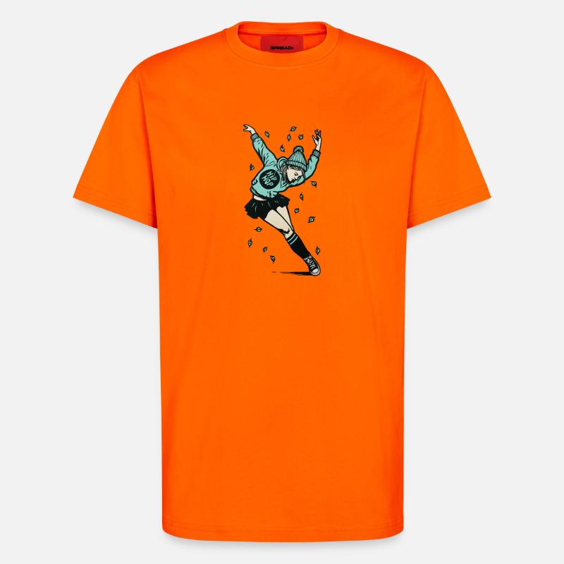 Danseuse #3 - T-shirt bio décontracté fabriqué en UE - SUNSET ORANGE