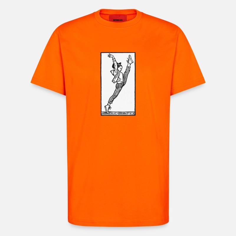 Danseuse #17 - T-shirt bio décontracté fabriqué en UE - SUNSET ORANGE