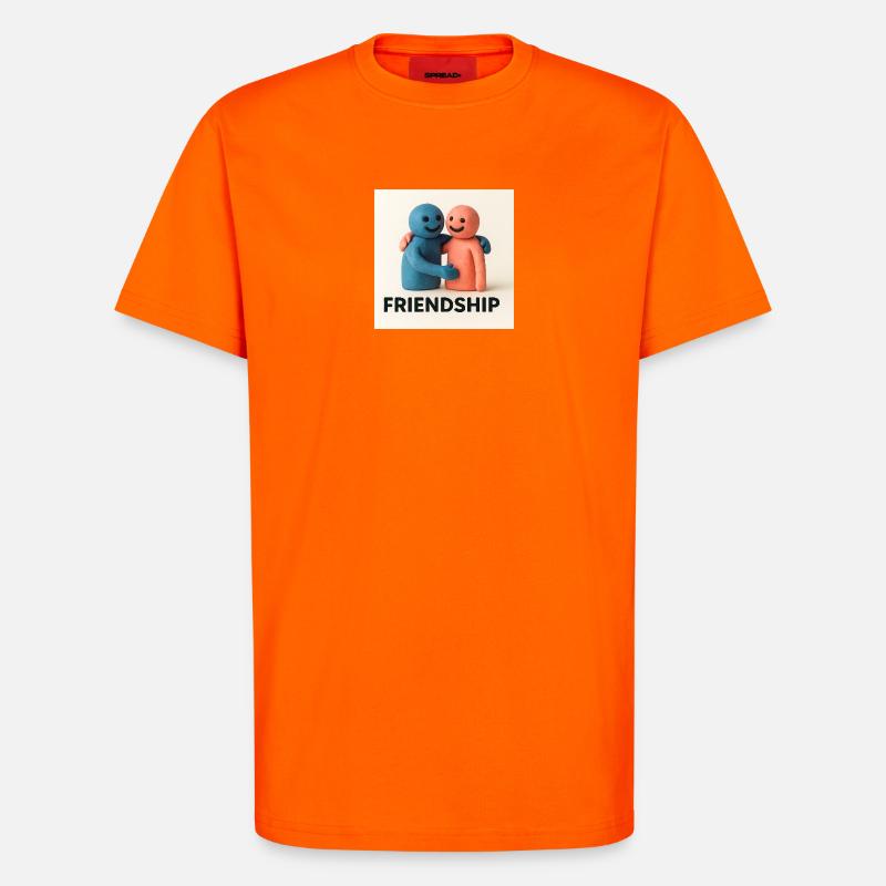 Liebenswerte Freundschaft Tonfiguren - T-Shirt - made by SPREAD - SUNSET ORANGE