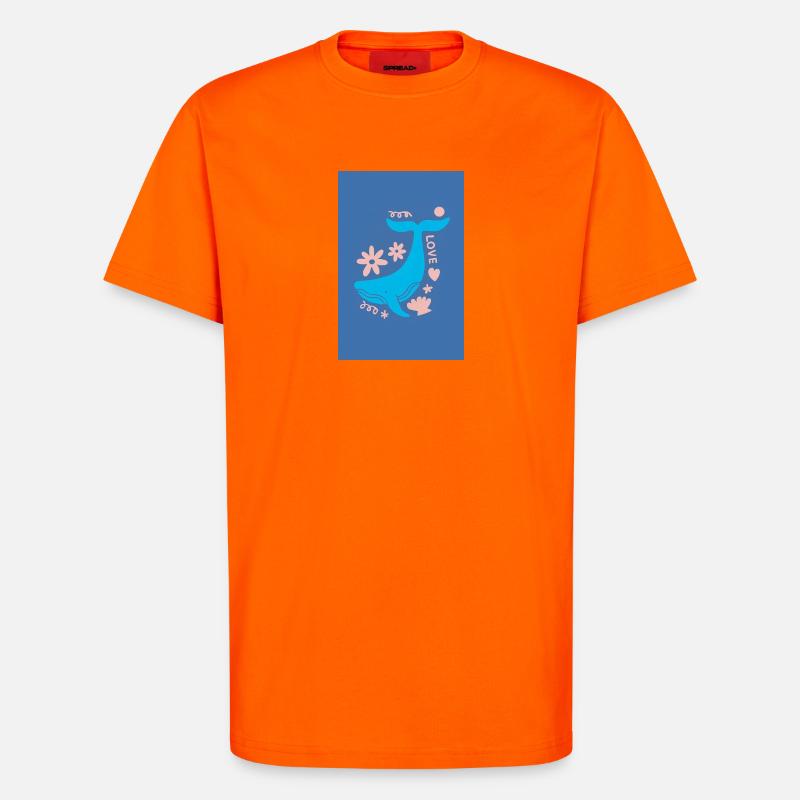 Walschwanz Blumige Liebe - T-Shirt - made by SPREAD - SUNSET ORANGE
