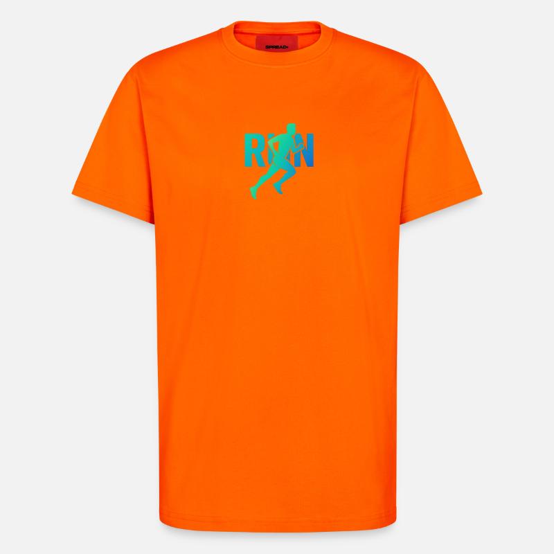 Dynamischer Läufer RUN - T-Shirt - made by SPREAD - SUNSET ORANGE