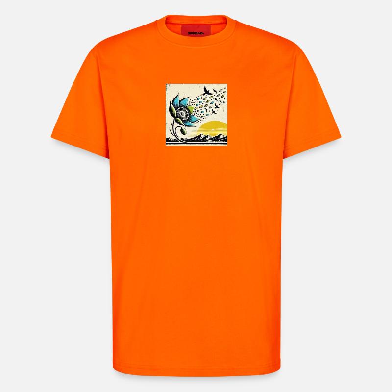 Bird migration - T-Shirt - made by SPREAD - SUNSET ORANGE