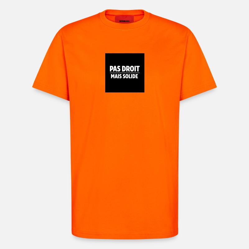 Not straight but solid - T-Shirt - made by SPREAD - SUNSET ORANGE