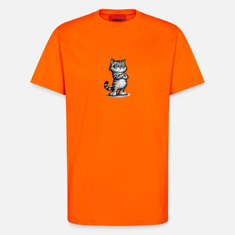 Grumpy Katze – Chef Vibes (Sketch Attitude) - T-Shirt - made by SPREAD - SUNSET ORANGE