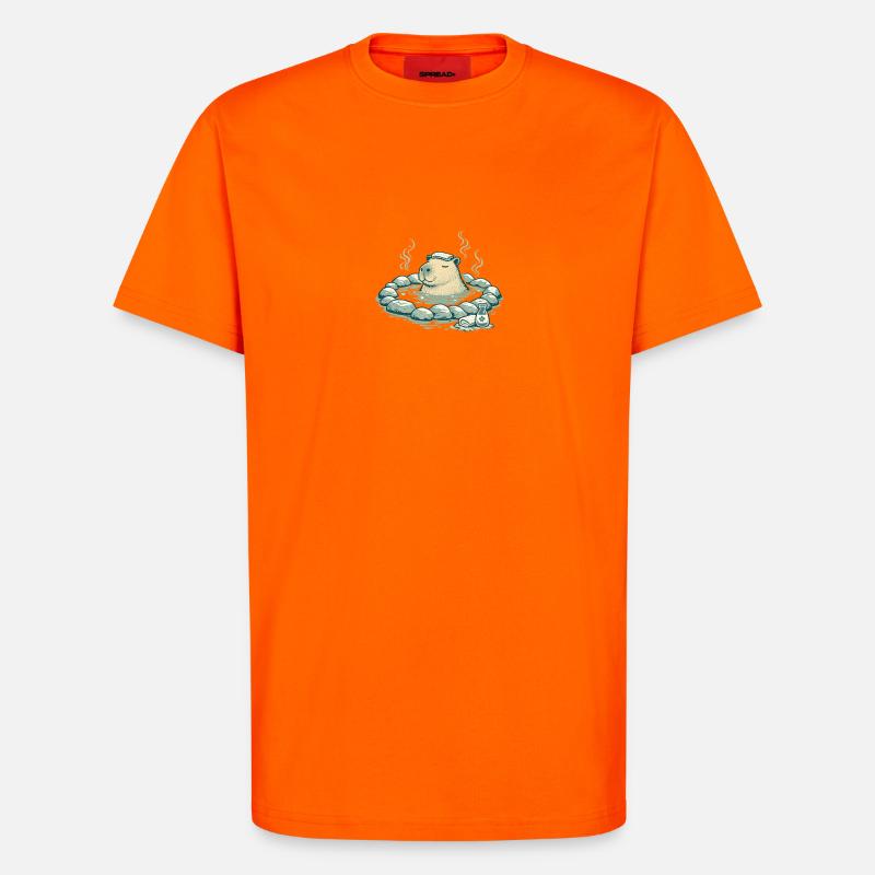 Capybara im Quellbad - T-Shirt - made by SPREAD - SUNSET ORANGE