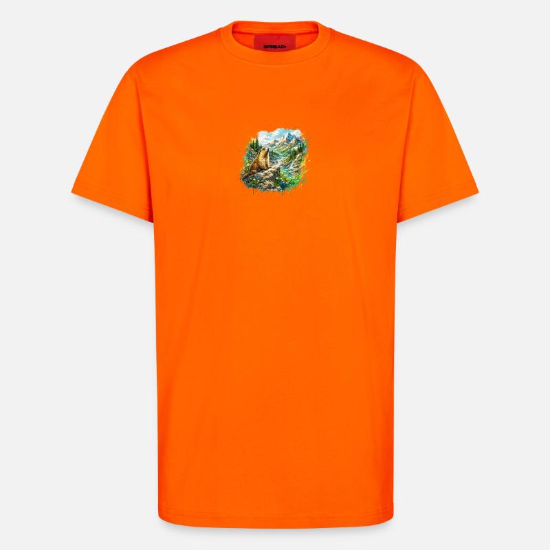 Murmeltierwaldlandschaft - T-Shirt - made by SPREAD - SUNSET ORANGE