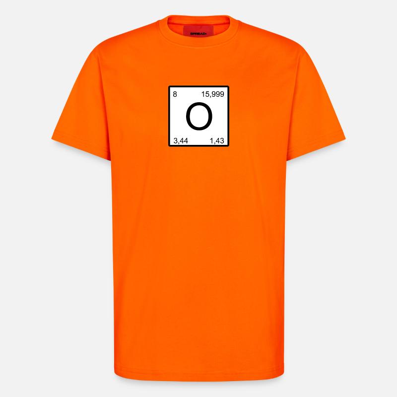 O Sauerstoff Zeichen im Minimalstil nerd - T-Shirt - made by SPREAD - SUNSET ORANGE